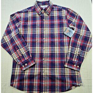 RidgeCut Tough Wear Red Blue Plaid Heavy Flannel Shirt Men’s Medium NWT